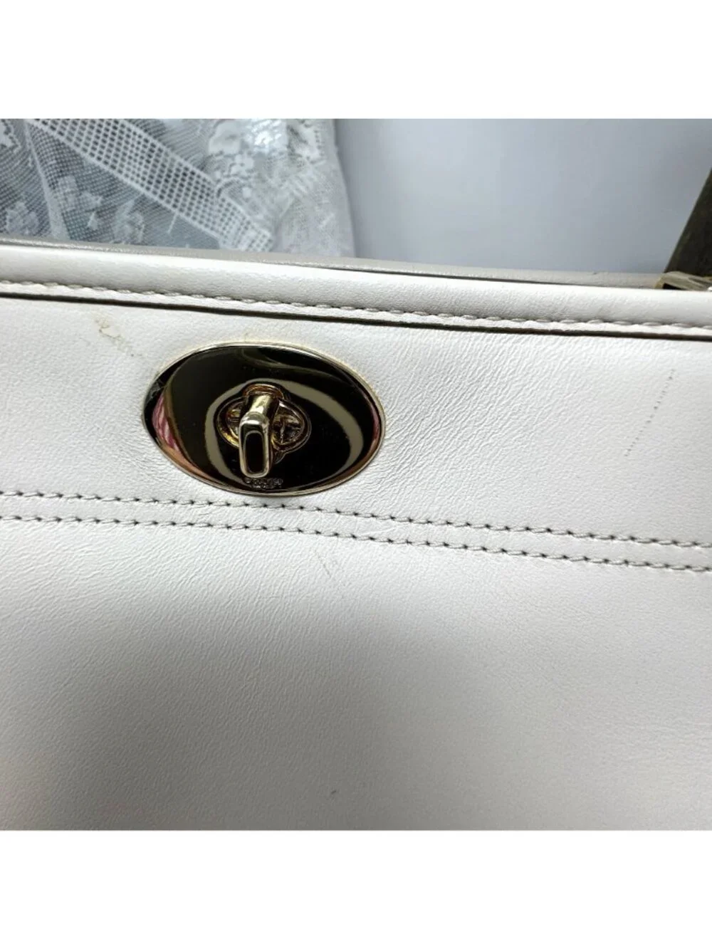Coach Gramercy Studded Satchel  Color Chalk